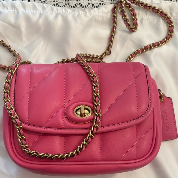 Coach Handbags - Coach Fuchsia Quilted Crossbody Bag